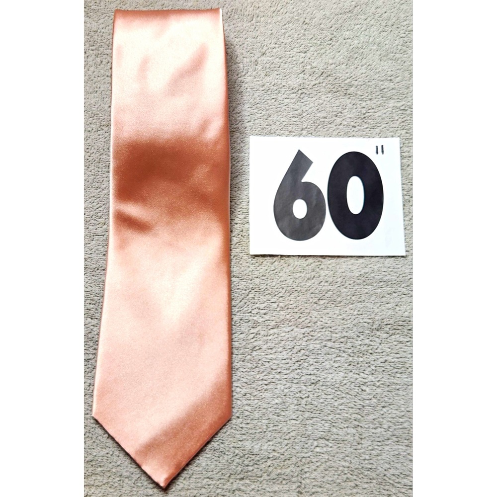 Alexander Logan Neckwear Pink Solid Satin Polyester Men's Tie 60"